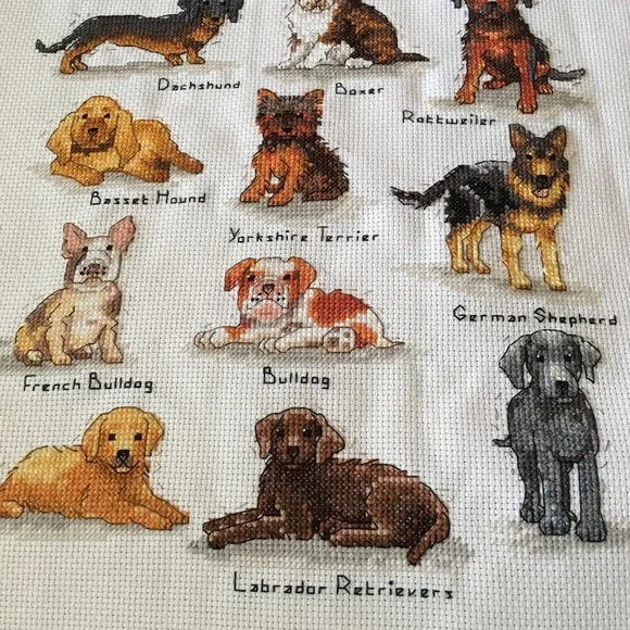 NEW hand sewn dog chart 14 different dogs